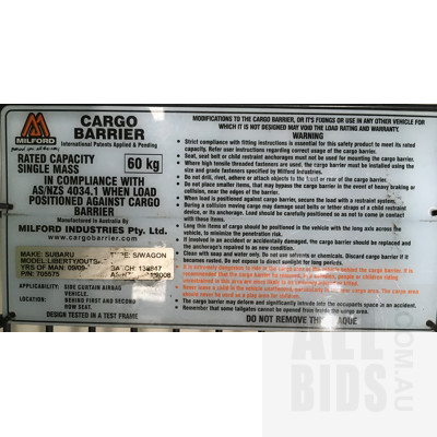 Subaru Milford Cargo Barrier