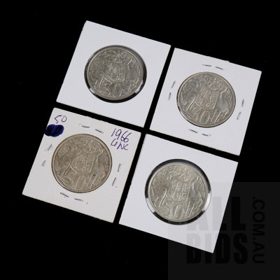 Four 1966 Round 50 Coins