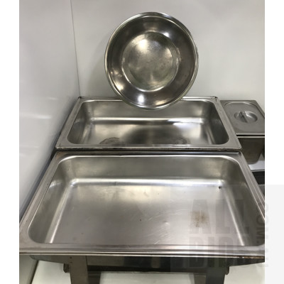 Assorted Catering Equipment - Including Stainless Steel Trays, Chafing Dishes And Heat Sealing Equipment