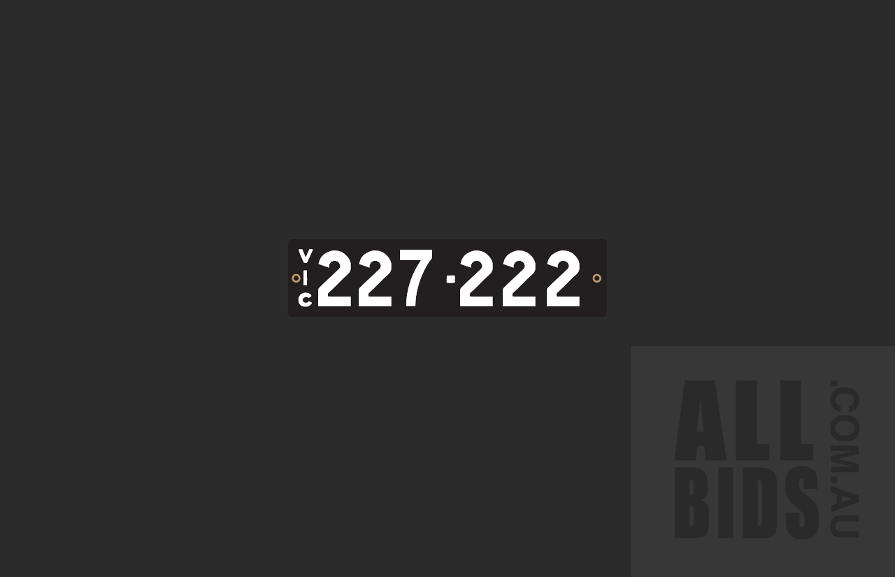 Victorian VIC 6-Digit Heritage Number Plate 227.222
