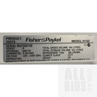 Fisher and Paykel 164L Chest Freezer, Model H160