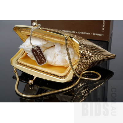 Oroton Gold Lame Purse in Original Box