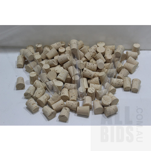 46 x 150MM Clear Low Borosilicate Glass Test Tubes With Cork Stoppers - New