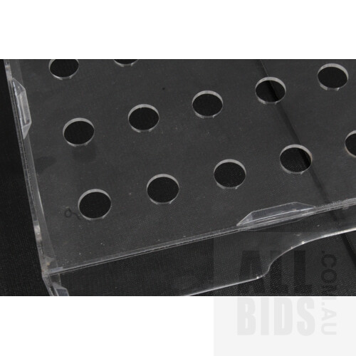 80 x New Directions 100ml Plastic Bottles and Five Acrylic Bottle Stands/Trays