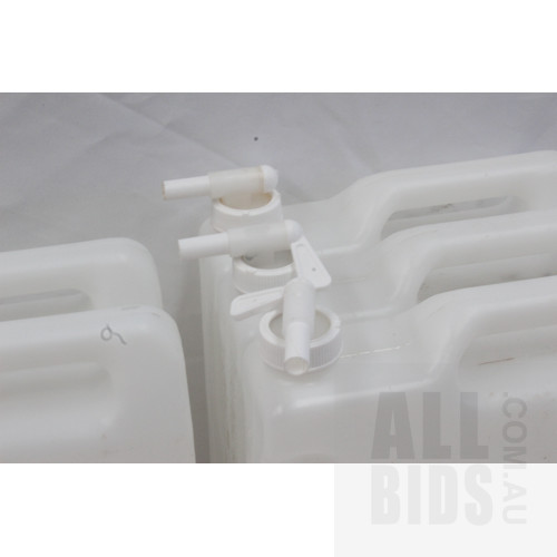 4 Litre Poly Food Grade Fluid Transport Containers - Lot of Seven