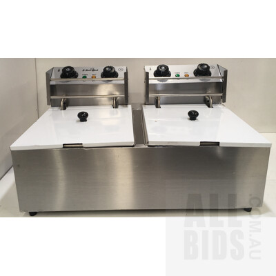 5 Star Chef CDF-D4C-Double Commercial Double Basket Deep Fryer
