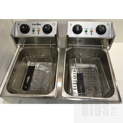 5 Star Chef CDF-D4C-Double Commercial Double Basket Deep Fryer