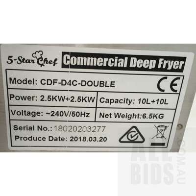 5 Star Chef CDF-D4C-Double Commercial Double Basket Deep Fryer