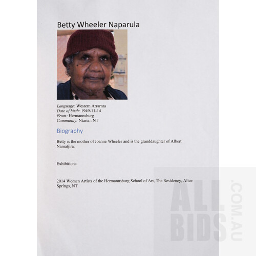 Betty Wheeler Naparrula (born 1914, Arrernte language group), Untitled (Central Australian Landscape), Watercolour, 19 x 25 cm