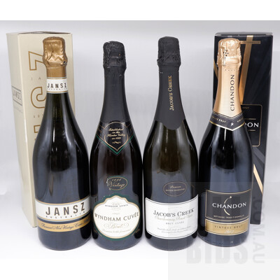 Four Australian Sparkling Wines, Including Jacob's Creek, Wyndham Estate, Jansz and Chandon