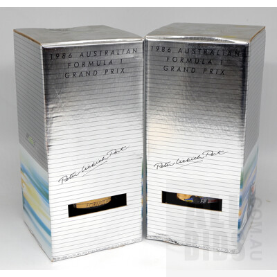 Two 1986 Australian Formula 1 Grand Prix Ports, Bottle Number 10725 and 10726, 750ml