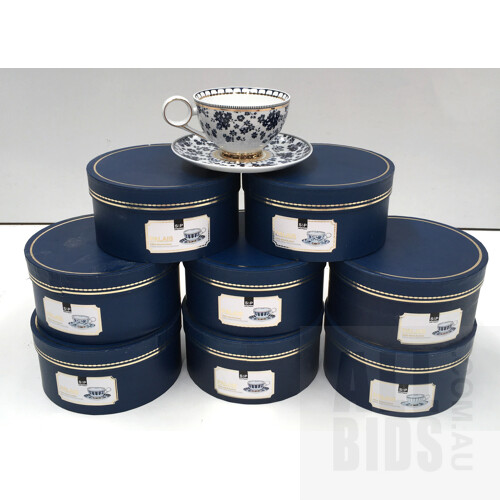 Salt & Pepper Palais Tea Cup & Saucer Deco - Lot of 8