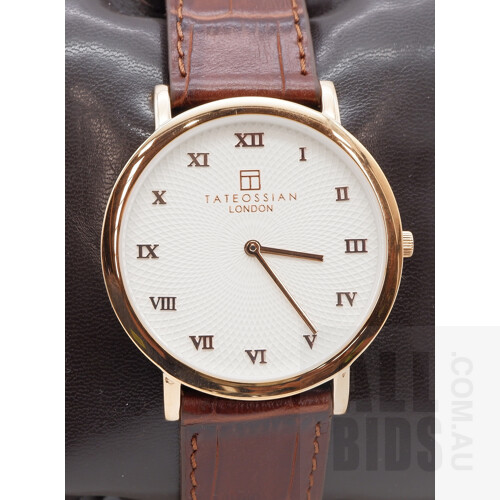Tateossian Rotondo Guilloche Rose Gold Watch