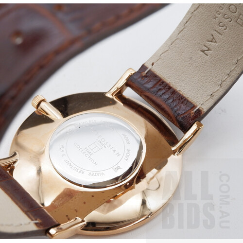 Tateossian Rotondo Guilloche Rose Gold Watch