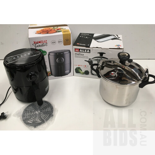 Kitchen Couture 3.4L Air Fryer And Alza Melisa Traditional Pressure Cooker 8 Liter