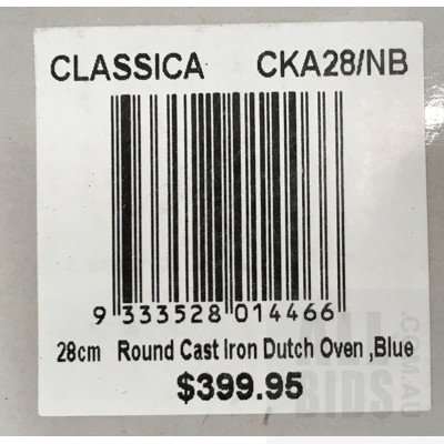 Marburg Cookware set, Classica 28cm Blue Round Cast Iron Dutch Oven And 28cm Blue Oval Cast Iron Dutch Oven - ORP More Than $700 Combined