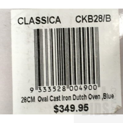 Marburg Cookware set, Classica 28cm Blue Round Cast Iron Dutch Oven And 28cm Blue Oval Cast Iron Dutch Oven - ORP More Than $700 Combined