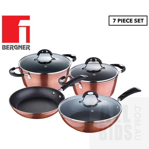 Bergner 7 Piece Pandora BG-6234-CP Copper/Black Cookware, Tefal Neo Stovetop Pressure Cooker And Other Kitchenware