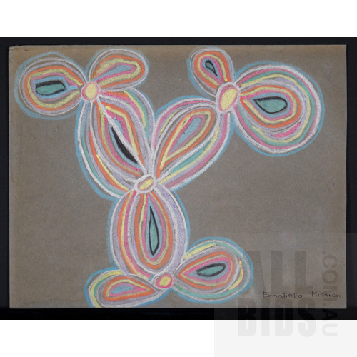 Ernabella School circa 1970, Pitjantjatjara Tjukurpa, Acrylic on Paper, 19 x 24 cm (double sided)