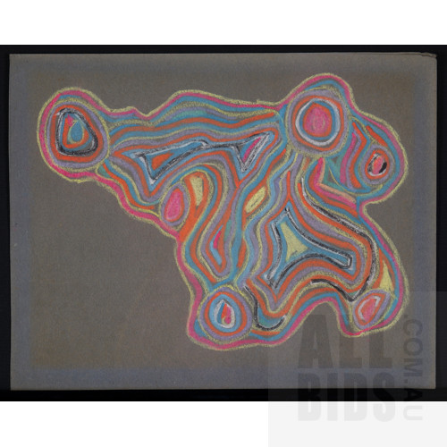 Ernabella School circa 1970, Pitjantjatjara Tjukurpa, Acrylic on Paper, 19 x 24 cm (double sided)