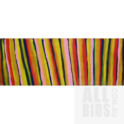 Kunmanara (Tali Tali) Pompey (1945-2011, Pitjantjara language group),Ngura - Country 2006, Acrylic on Canvas, 31 x 80 cm 