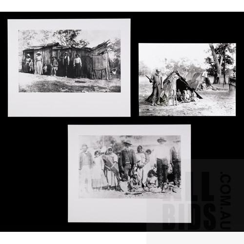 Aboriginals Mia Mia NSW c1890, Black & White Photographs (printed 1990), largest 30 x 40 cm (3)