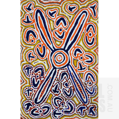 Dora Mungkirna (born 1930, Warlpiri language group), Ngatijirri 2004, Acrylic in Canvas, 75 x 50 cm