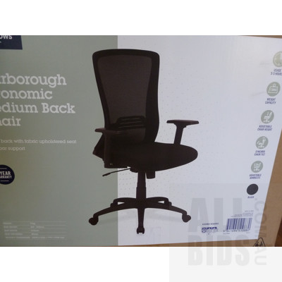 J Burrows Medium Backed Ergonomic Office Chair - New