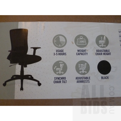 J Burrows Medium Backed Ergonomic Office Chair - New