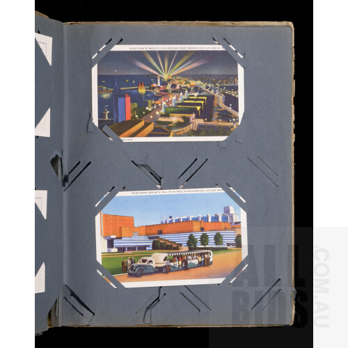 Rare Book, Vintage Postcard Album from the 1934 Chicago Exposition with Approx 24 Postcards
