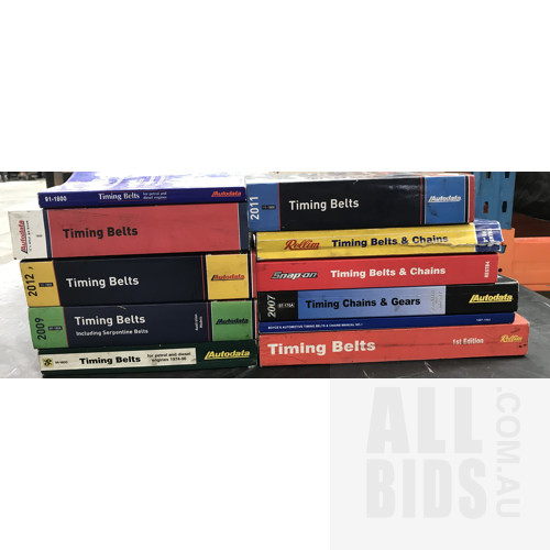 Assorted Lot Of Autodata Timing Belt/Chain Workshop Manuals