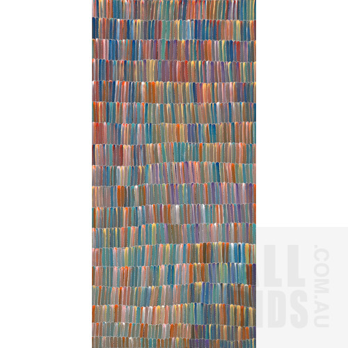 Jeannie Mills Pwerle (born 1965), Bush Yam, Acrylic on Canvas, 204 x 96 cm