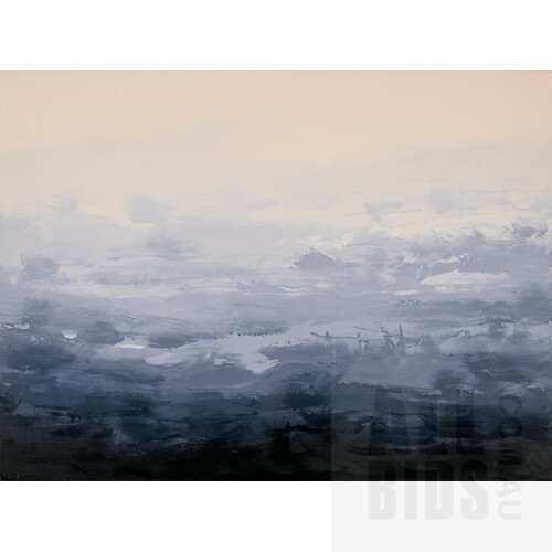 Sokquon Tran (born 1969), Southern Highlands at Dusk, Oil on Canvas, 76 x 101.5 cm