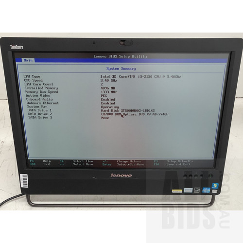 Lenovo ThinkCentre M92z Intel Core i3 (2130) 3.40GHz CPU 23-Inch All-in-One Computer
