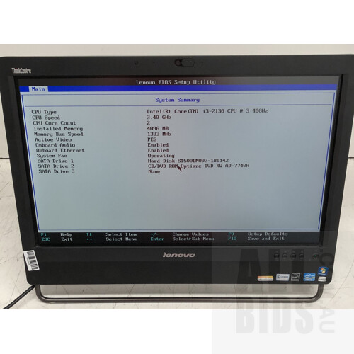 Lenovo ThinkCentre M92z Intel Core i3 (2130) 3.40GHz CPU 23-Inch All-in-One Computer