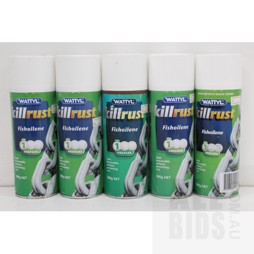 Wattle Killrust 300g Aerosol Fishoilene 1 Step - New - Lot of Five - ORP $80.00