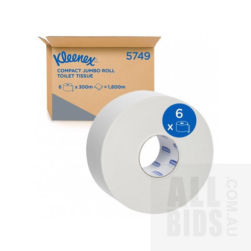 Kleenex 300 Meter Compact Jumbo Toilet Tissue Rolls(2 Ply) 300m - Lot of 96 - Brand New - ORP $1120.00