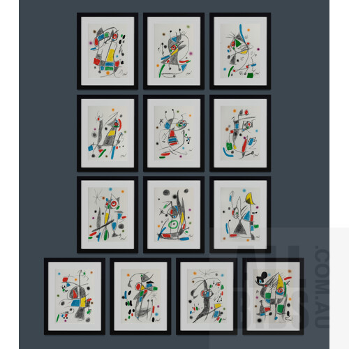 Joan Miro (Spanish 1893-1983), 'Maravillas (Wonders) Suite,' 1975.Complete suite of 13 half sheet lithographs, 50x35cm (sheet) (each)