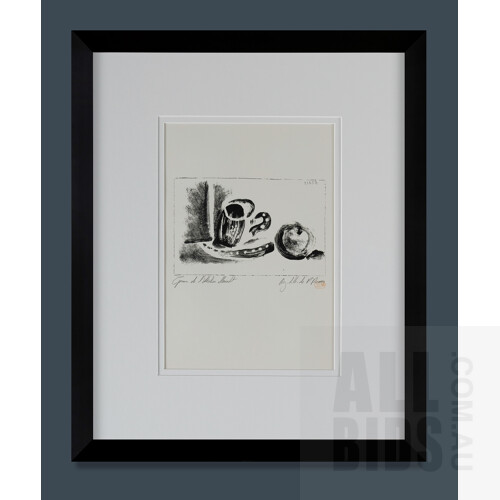 Pablo Picasso (Spanish 1881-1973), The Cup and the Apple 1947, From 'Dans l'Atelier de Picasso', Lithograph (un-numbered) 16x25cm (image)