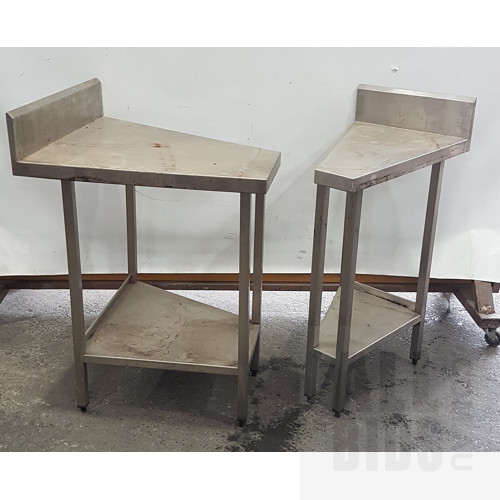 Stainless Steel BattleAxe Corner Units - Lot Of Two