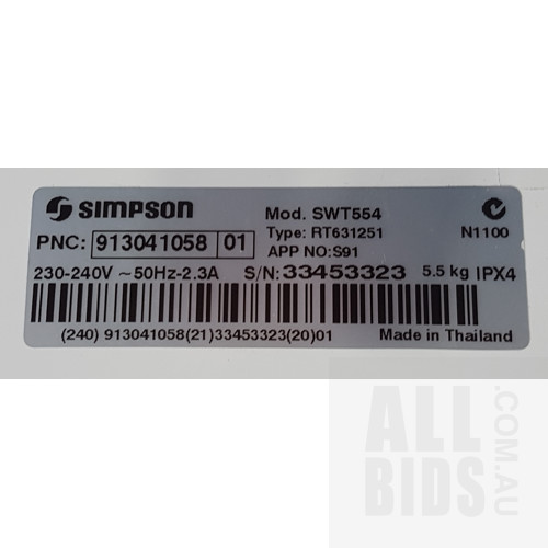 Simpson SWT554 5.5Kg Top Loading Washing Machine
