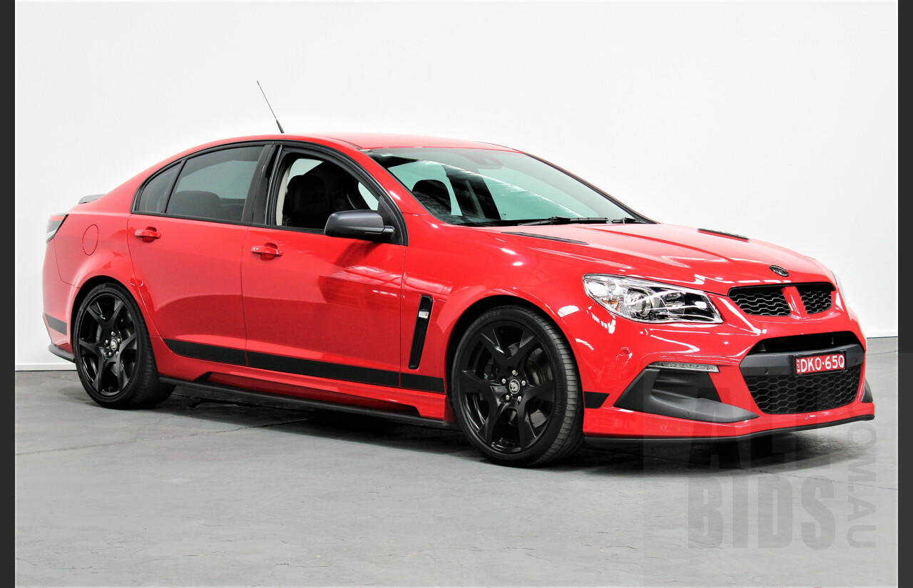 8/2016 Holden HSV Clubsport R8 GEN F2 SV Black 263/350 MY16 4d Sedan Sting Red 6.2L V8 Supercharged