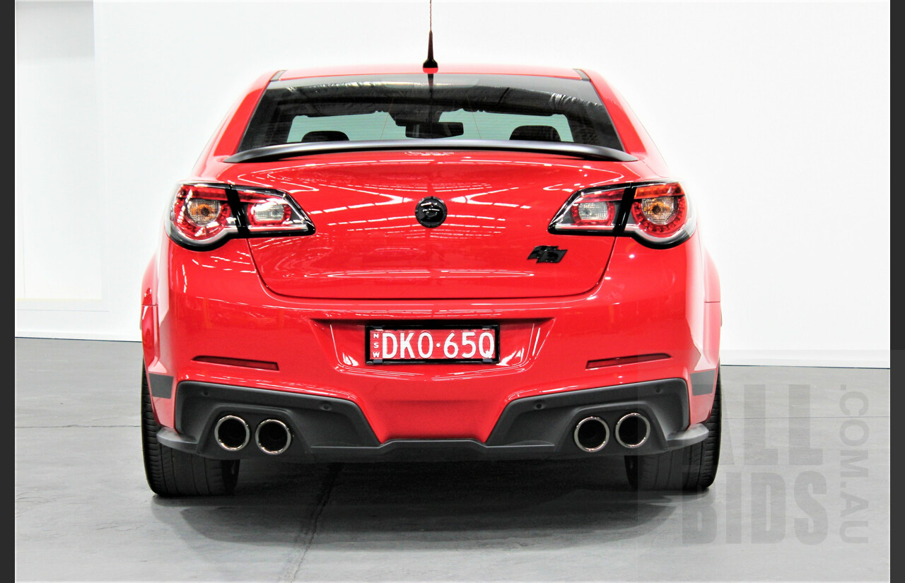 8/2016 Holden HSV Clubsport R8 GEN F2 SV Black 263/350 MY16 4d Sedan Sting Red 6.2L V8 Supercharged