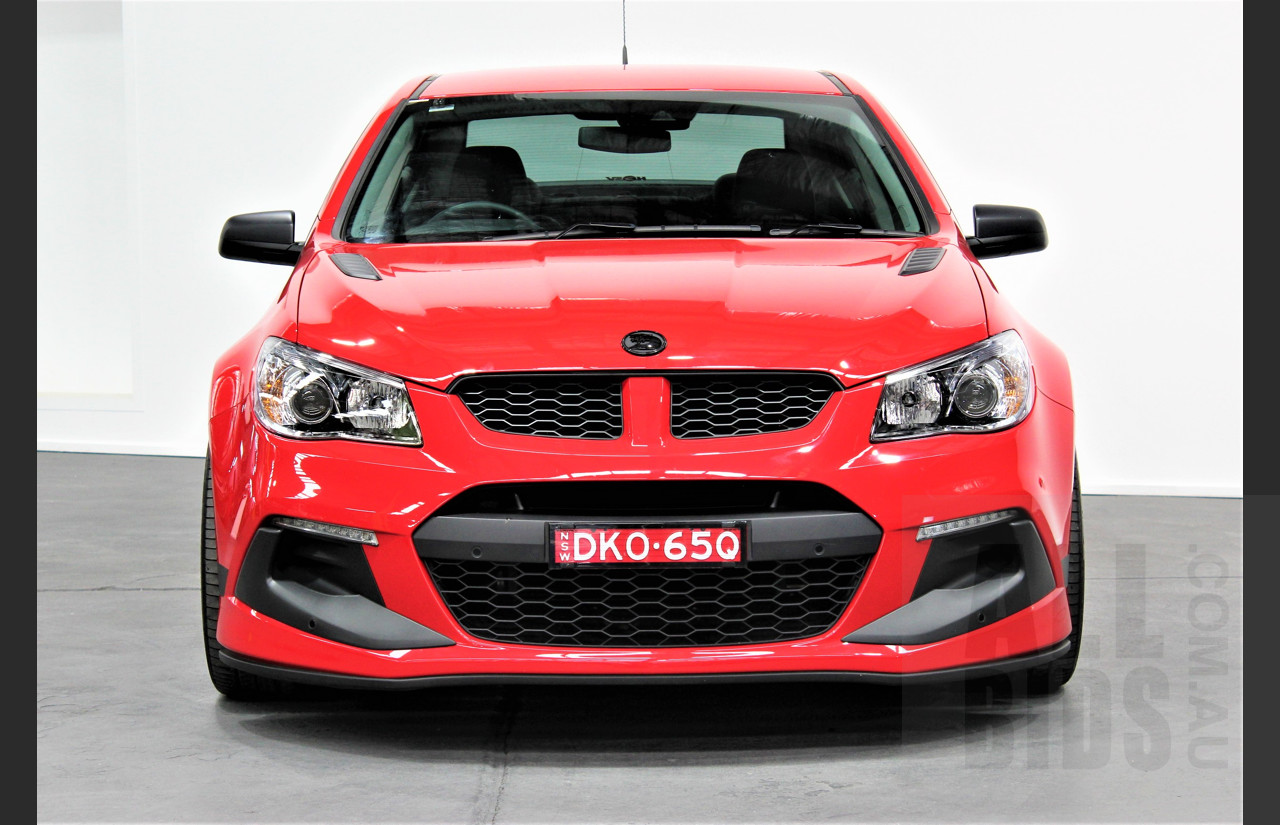 8/2016 Holden HSV Clubsport R8 GEN F2 SV Black 263/350 MY16 4d Sedan Sting Red 6.2L V8 Supercharged