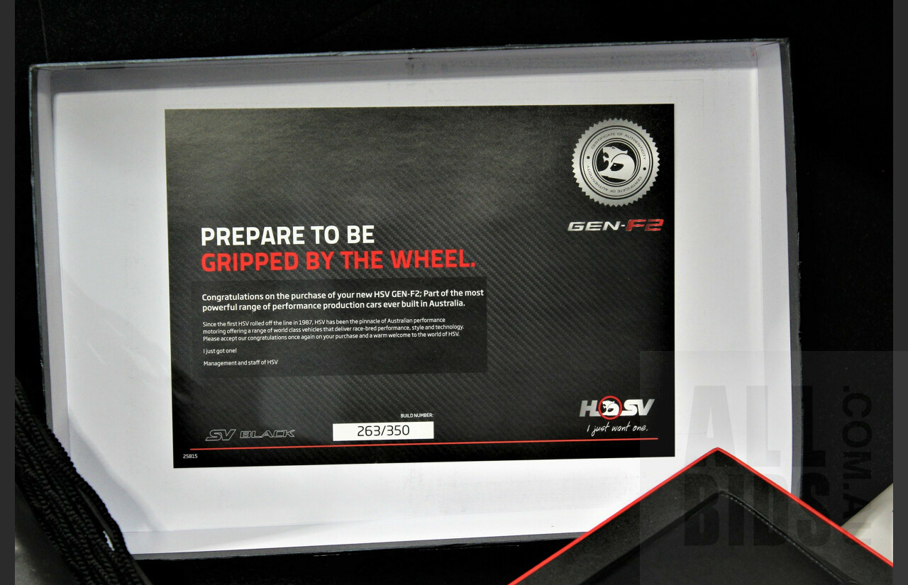 8/2016 Holden HSV Clubsport R8 GEN F2 SV Black 263/350 MY16 4d Sedan Sting Red 6.2L V8 Supercharged