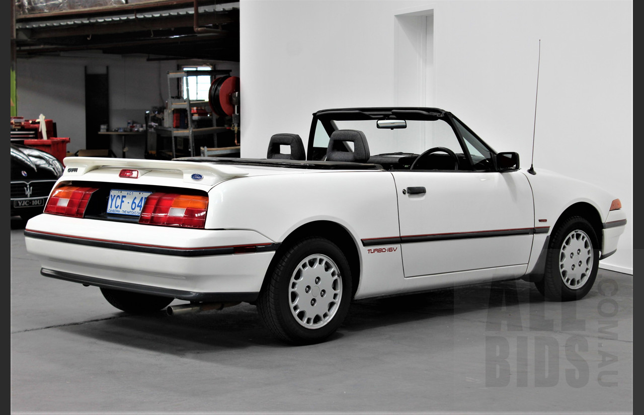10/1990 Ford Capri Turbo 2d Convertible White 1.6L
