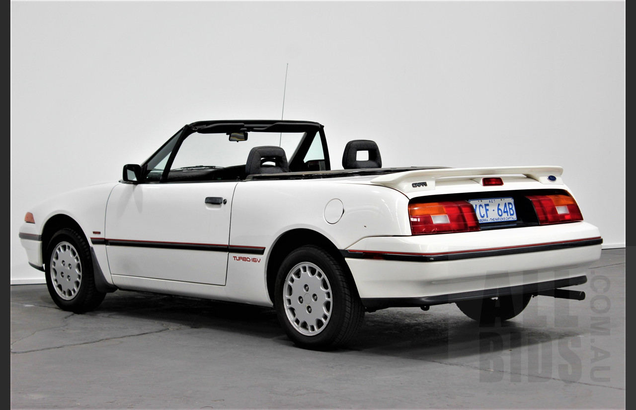 10/1990 Ford Capri Turbo 2d Convertible White 1.6L