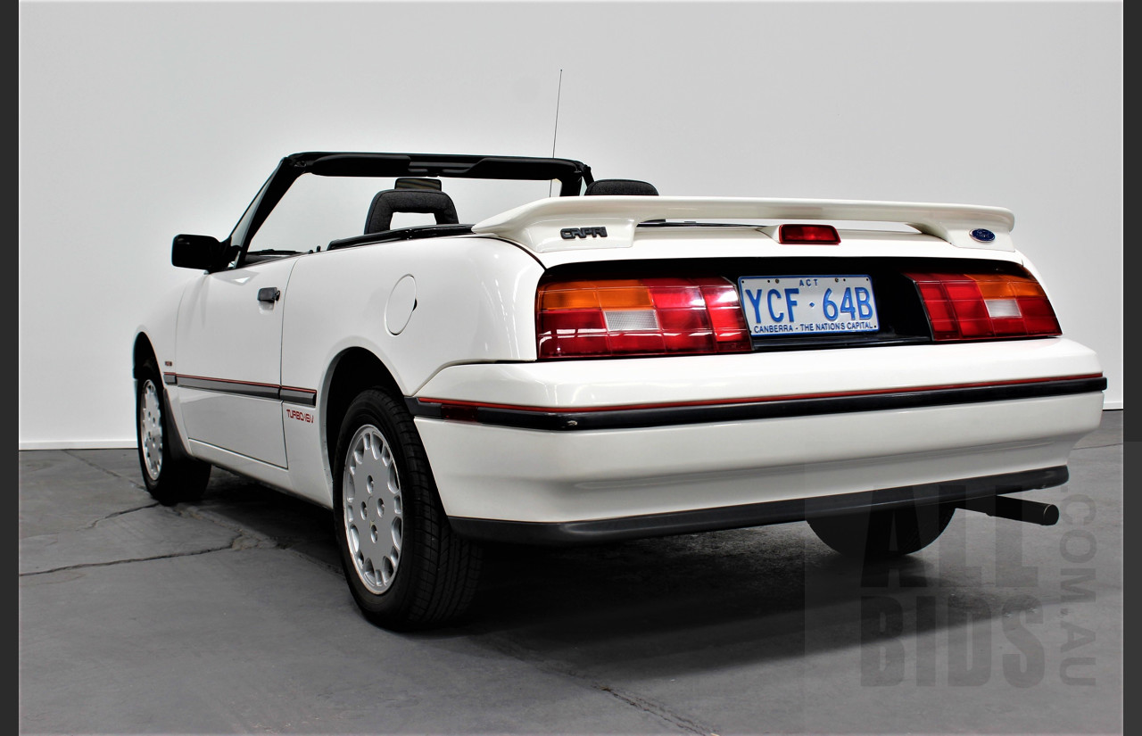 10/1990 Ford Capri Turbo 2d Convertible White 1.6L