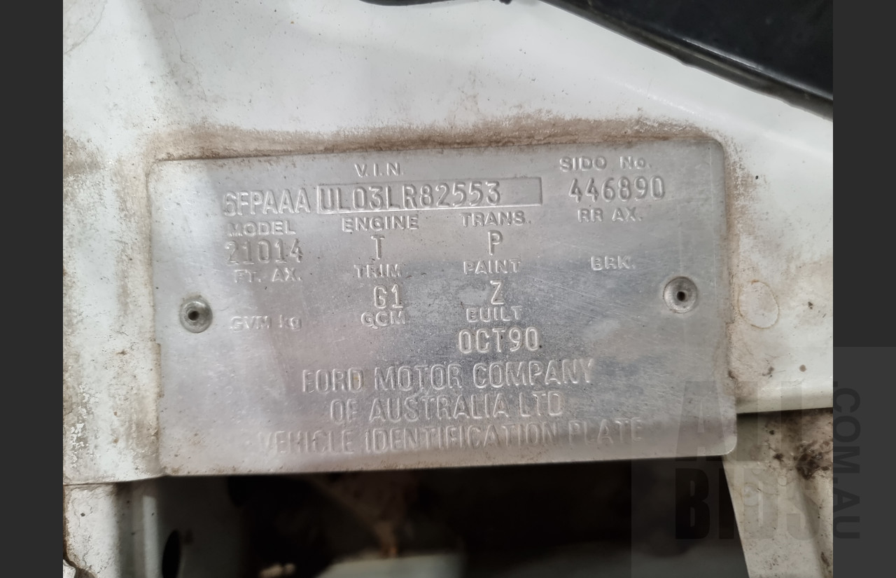 10/1990 Ford Capri Turbo 2d Convertible White 1.6L