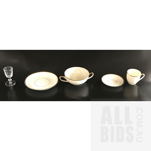 Pickard And Old Ivory China And Liqueur Glasses